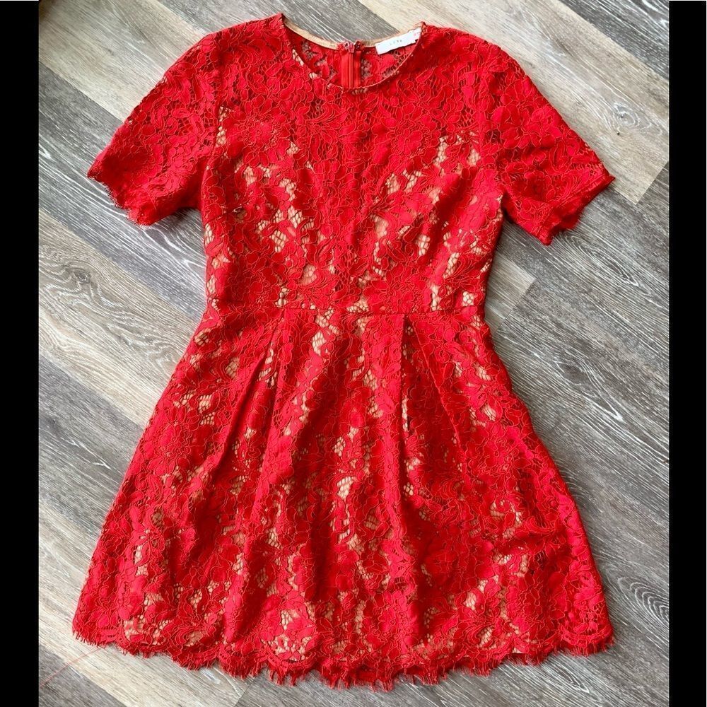 Red Lace Dress by Lush - Picture 3 of 6